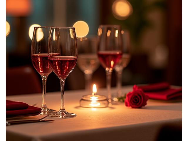 Table habillée pour un dîner romantique