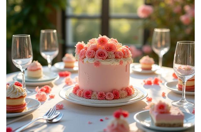 Célébration d'anniversaire dans un jardin privé à Paris avec un gâteau sur mesure de Fête Gourmande
